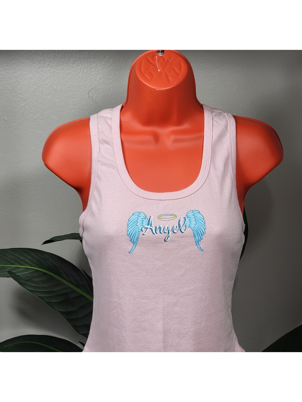 Y2K No Boundaries Pink Angel Graphic Tank Top Baby Tee XS